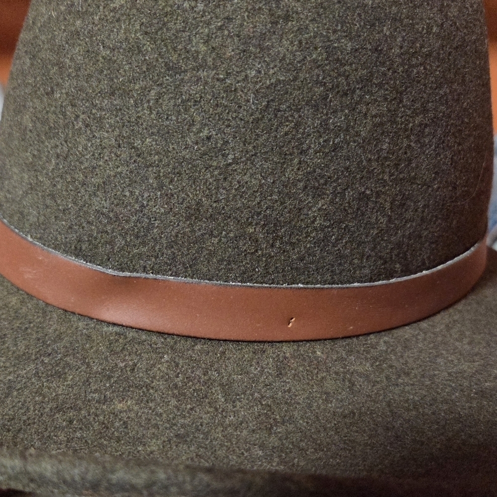 Pendleton Vintage Wool Fedora Indiana Jones Hat Leather Trim Size Small - Picture 4 of 9